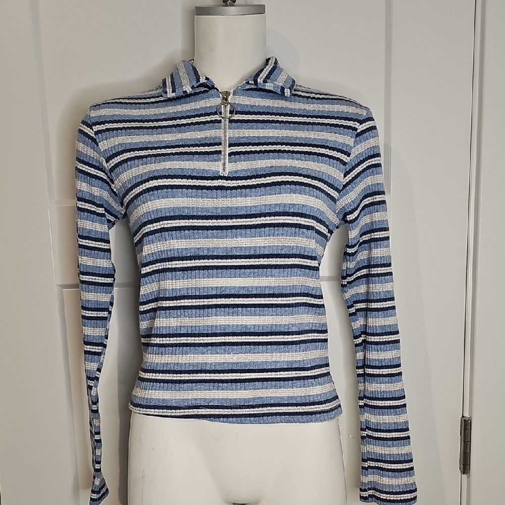 Sweet Girl Juniors Striped Quarter Zip